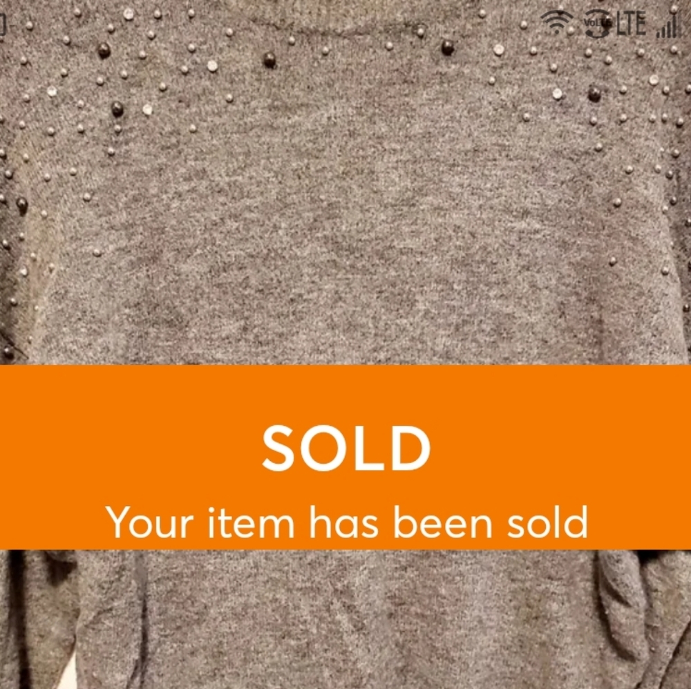 H&M bedazzled gray sweater size L